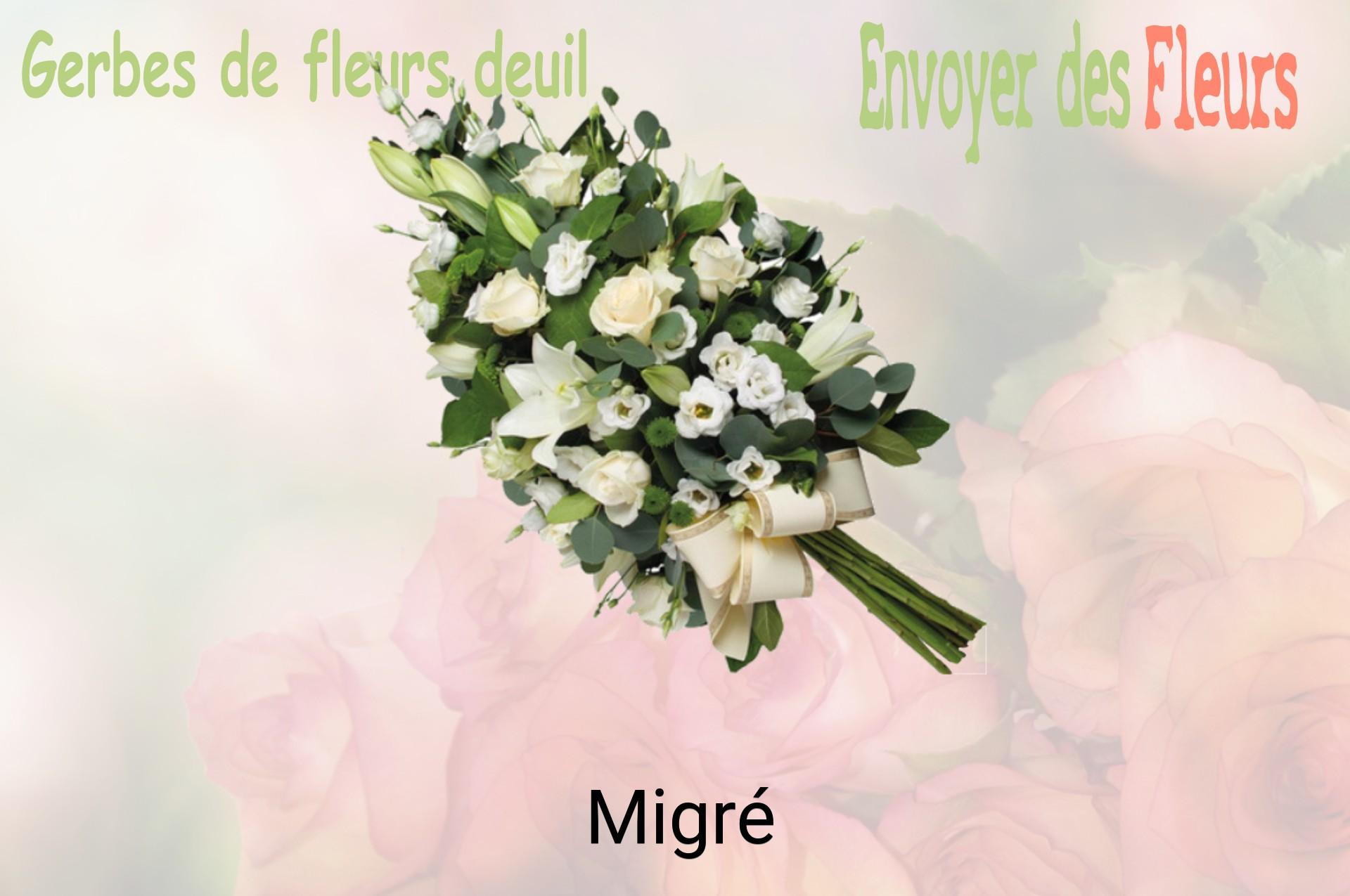 Gerbe de fleurs de deuil livrée à Migré
